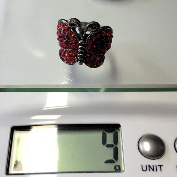 Red Butterfly Adjustable Ring - Picture 7 of 7